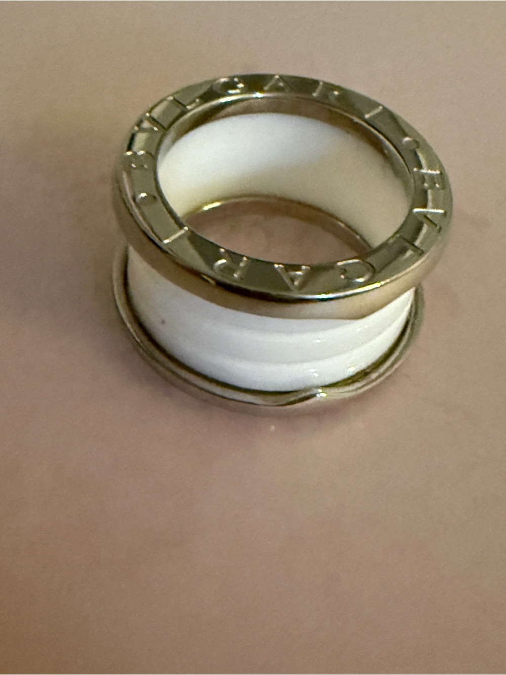 Designer inspired  B.Zero1 Style White Ceramic & Gold-Tone Band